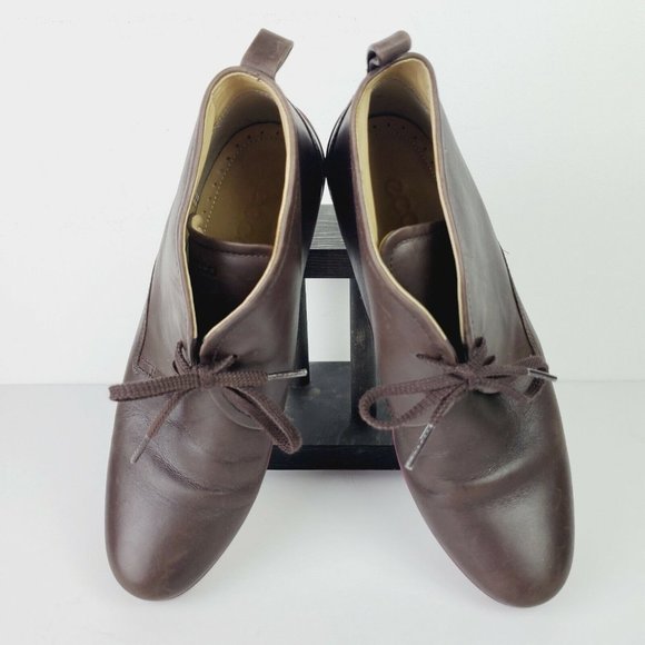 ECCO Sculptured 65' Women's Booties Brown Leather Lace Up Ankle Boot Sz 9-9.5 - Picture 4 of 8